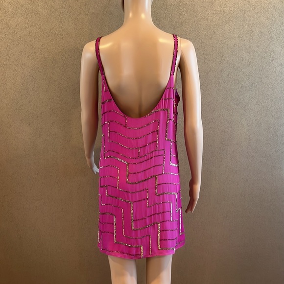 PARKER PINK AND GOLD/ COPPER SEQUINS DRESS - Picture 3 of 6